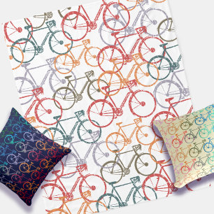 2-Wheels Graphic Color Bikes on White  Fleece Blanket