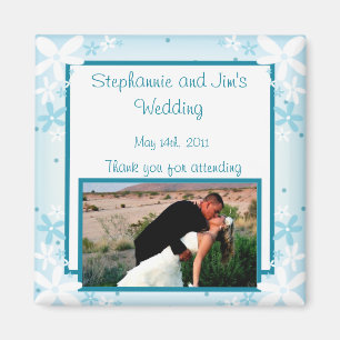 2"x2" Announcement Magnet Blue Daisies