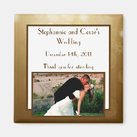 2"x2" Announcement Magnet Christmas Copper Blur