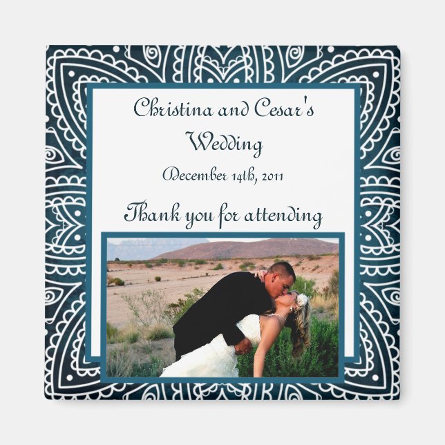 2"x2" Announcement Magnet Deep Moroccan Blue (Front)