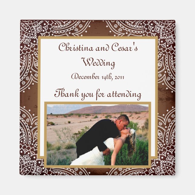 2"x2" Announcement Magnet Deep Moroccan Brown (Front)