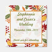 2"x2" Announcement Magnet Fall Foliage Leaves