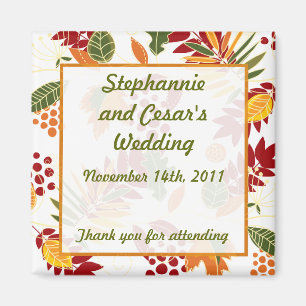 2"x2" Announcement Magnet Fall Foliage Leaves