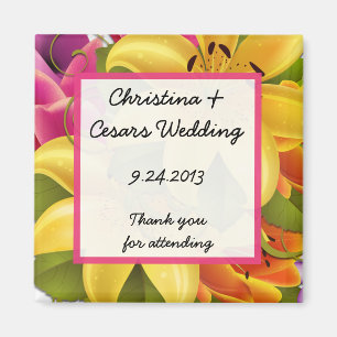 2"x2" Announcement Magnet Hawaiian Exotic Flowers
