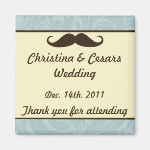 2"x2" Announcement Magnet I Moustache You a Questi