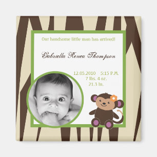 2"x2" Announcement Magnet Jacana Purple Animals