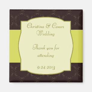 2"x2" Announcement Magnet Light/Olive Green Chande