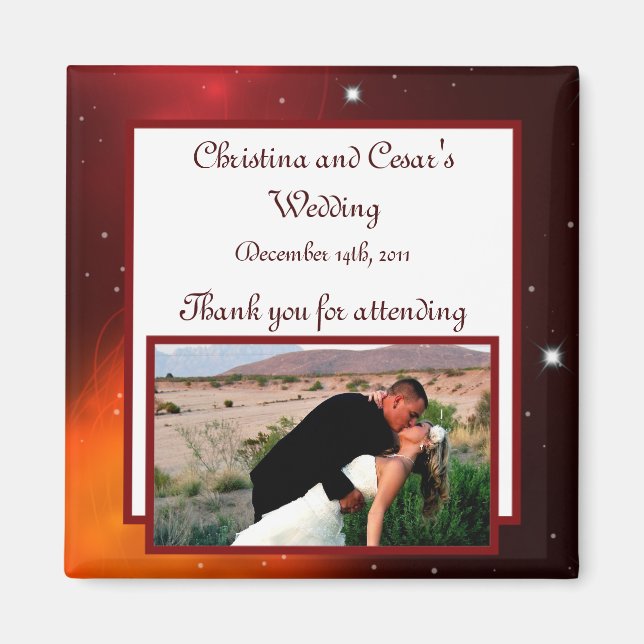 2"x2" Announcement Magnet Maroon Moroccan Lantern (Front)