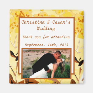 2"x2" Announcement Magnet Mustard Yellow Poppy Flo