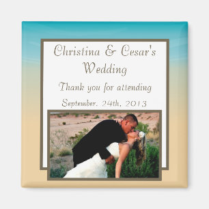 2"x2" Announcement Magnet Ocean Beach Shore Seashe