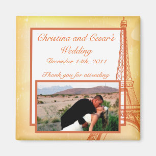 2"x2" Announcement Magnet Paris Peach
