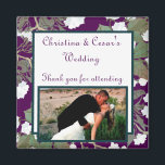2"x2" Announcement Magnet Peacock/Flower Branch Pu<br><div class="desc">2"x2" Square Custom Photo Wedding Announcement magnets are printed in high quality and with vibrant colours. Perfect for baby announcements, save-the-date reminders, gifts for family and friends, or even great promotional advertisements for any business. Stick them on your refrigerator, file cabinet, dishwasher, or your own favourite metal surface. We have...</div>