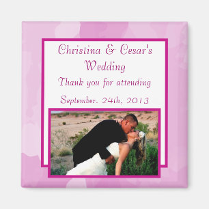 2"x2" Announcement Magnet Purple/Pink Peony Flower