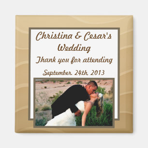 2"x2" Announcement Magnet Seashells on Sandy Beach