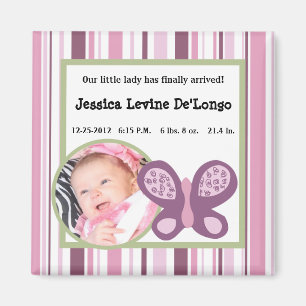 2"x2" Announcement Magnet Sugar Plum Butterfly