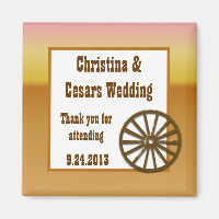 2"x2" Announcement Magnet Wagon Wheel/Horse Shoe S