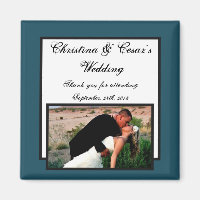 2"x2" Announcement Magnet Western Blue Cowboy Boot