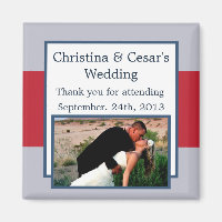 2"x2" Announcement Magnet White Dove Red Blue BG R