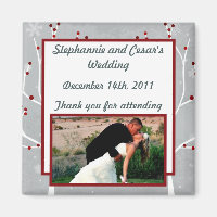 2"x2" Announcement Magnet White Tree