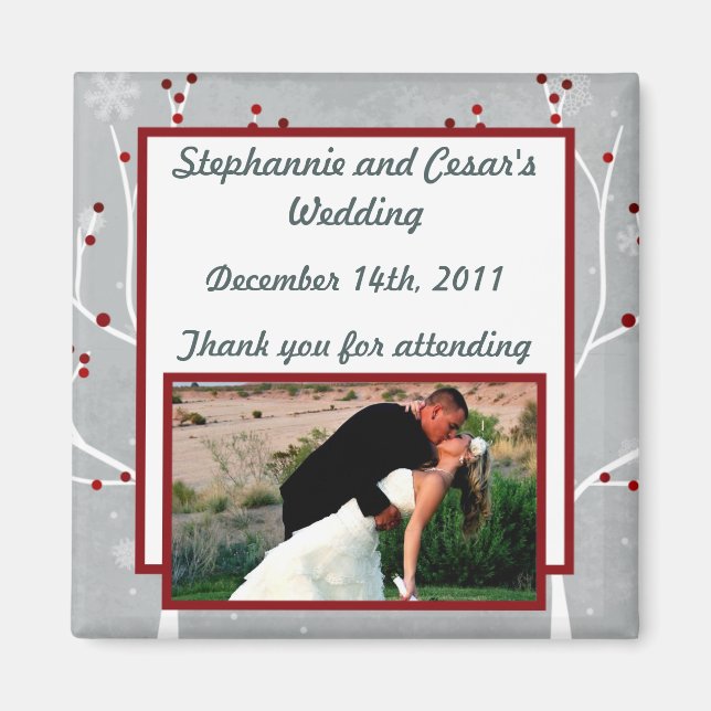 2"x2" Announcement Magnet White Tree (Front)