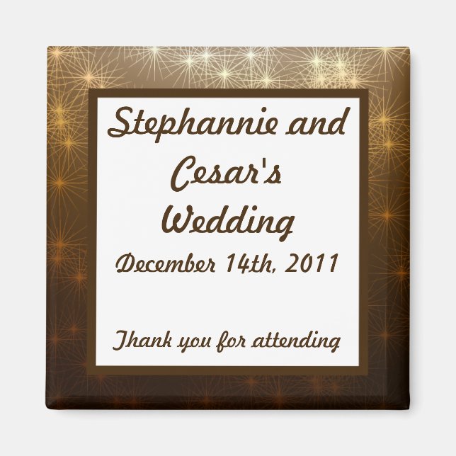 2"x2" Announcement Magnet Winter Brown / Stars (Front)