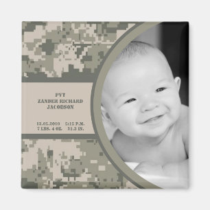2"x2" ARMY ACU Camo Birth Announcement Magnet