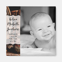 2"x2" Birth Announcement Magnet Cowboy Boots Barn