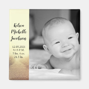 2"x2" Birth Announcement Magnet Sunrise Pathway Wa