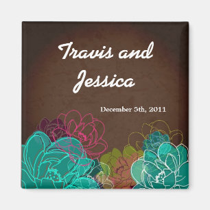 2"x2" Favour Magnet Neon Spring Floral Flower Blos