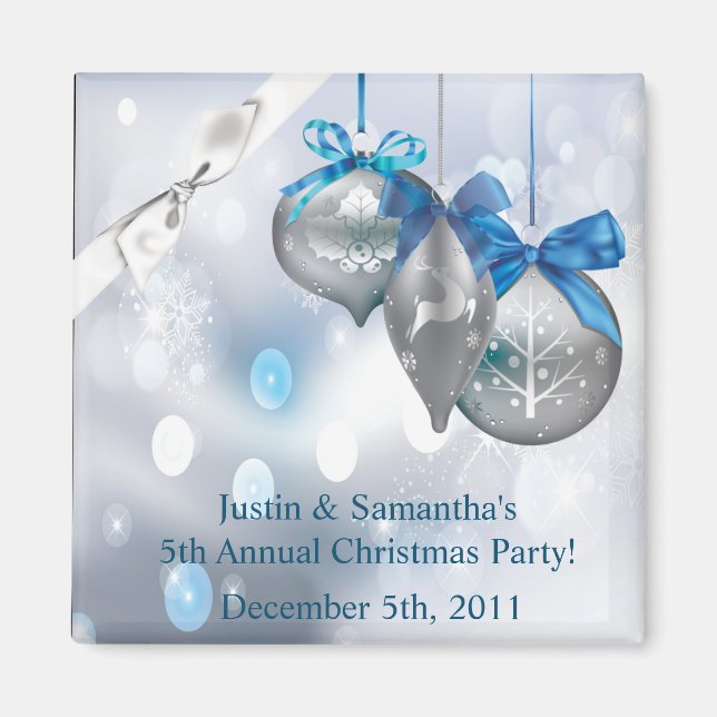 2"x2" Favour Magnet Ornaments Snowflakes Snow Flak (Front)