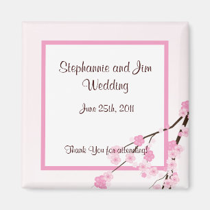 2"x2" Favour Magnet Pink Cherry Blossom
