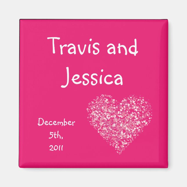 2"x2" Favour Magnet Pink Floral Petals Flower Rose (Front)