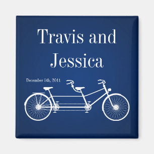 2"x2" Favour Magnet Whimsical Navy Blue Double Bik