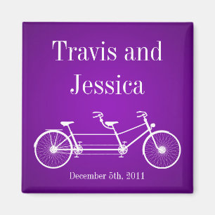 2"x2" Favour Magnet Whimsical Purple Double Bike