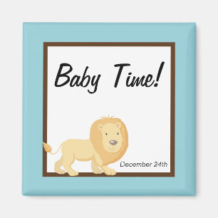 2"x2" Magnet Favour Blue Jungle Lion