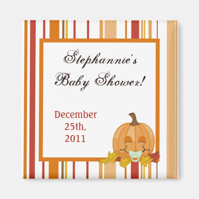 2"x2" Party Favour Magnet Autumn Fall Pumpkin Baby (Front)