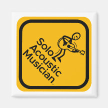 2"x2" Square Fridge Magnet Yellow SAM Logo