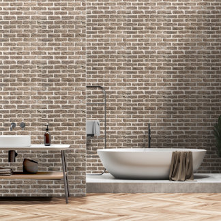 2' x 12' Brick Patterned Textured Vinyl  Wallpaper