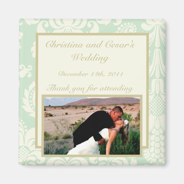 2"x 2" Announcement Magnet Damask Paris (Front)
