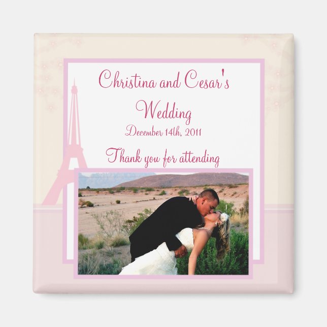 2"x 2" Announcement Magnet Lovers in Paris (Front)