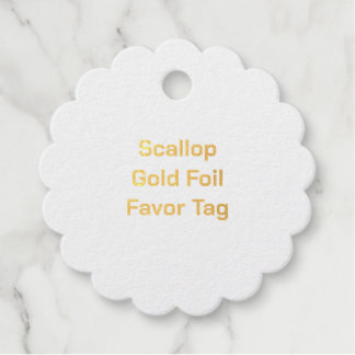 2" x 2" Scallop Gold Foil Favour Tags