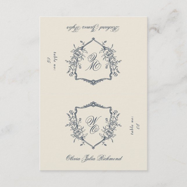 2 x Cut in Half DIY Crest Flat Place Cards (Front)