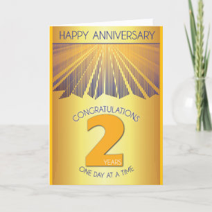 2 Year 12 Step Recovery Anniversary   Customizable Card