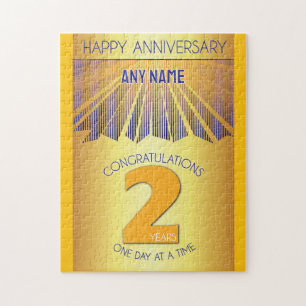 2 Year   AA 12 Step Anniversary Personalized Jigsaw Puzzle