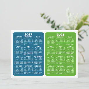 2-Year Calendar View - 2027 2028 blue green