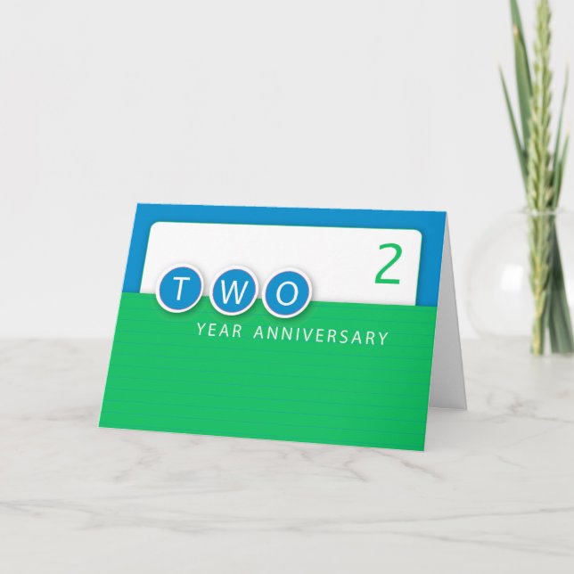 2 Year Employee Anniversary with Circles, Business Card (Front)
