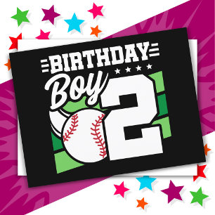 2 Year Old Baseball Party Theme 2nd Birthday Boy Postcard