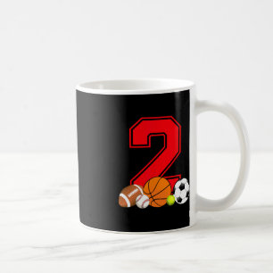 2 Year Old Basketball Football Baseball Soccer Bir Coffee Mug