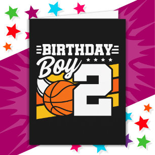 2 Year Old Basketball Party Theme 2nd Birthday Boy Card