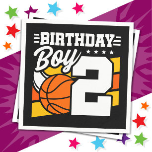 2 Year Old Basketball Party Theme 2nd Birthday Boy Napkin